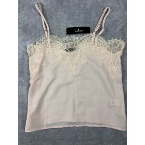 NWT‎ Lulus Lace Trim Cami Top Adjustable Straps Sleeveless Blouse Women's